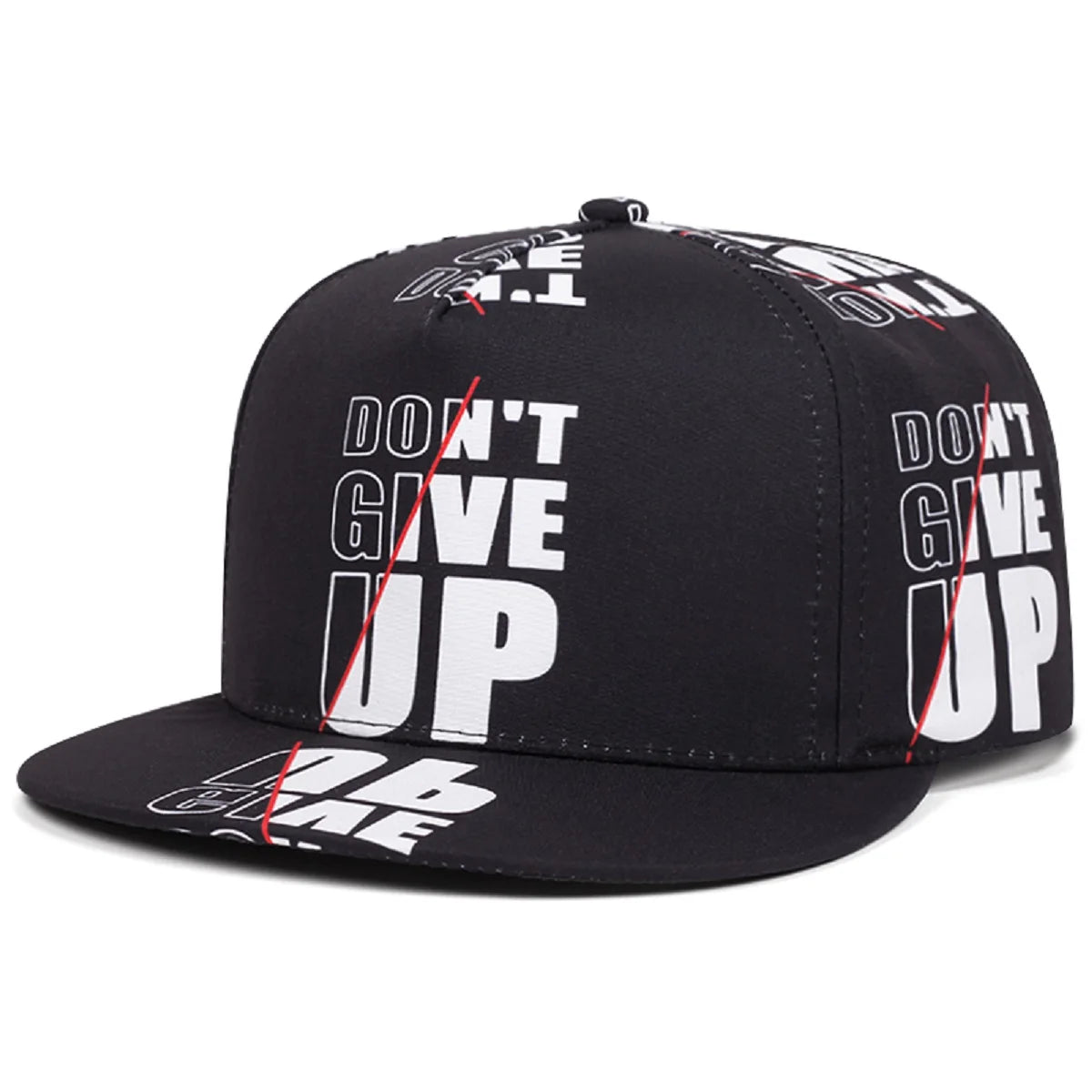 Unisex Dont Give Up Letter Flat Brim Cap