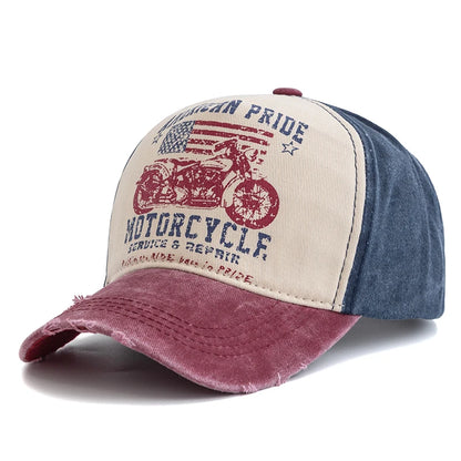 Motorcycle Print Hip Hop Snapback Cap
