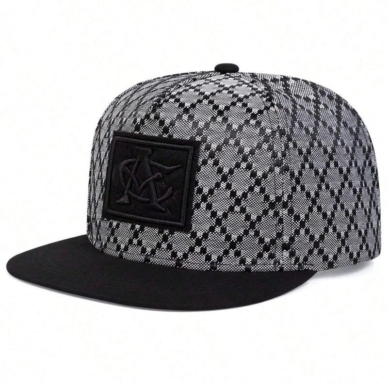 Unisex CA Embroidered Checkered Streetwear Baseball Cap