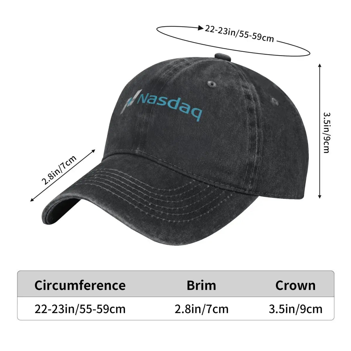 Nasdaq Logo Knitted Denim Trucker Baseball Cap