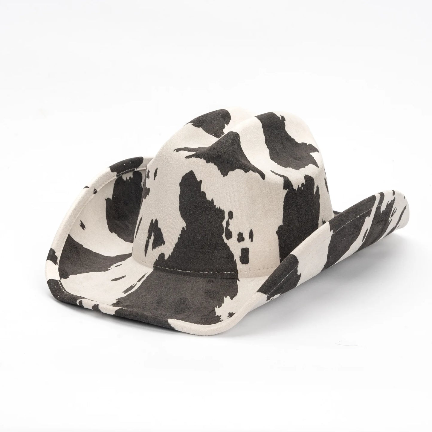 Cow Print Faux Suede Western Cowboy Hat