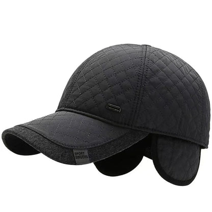 Unisex Square Label Grid Ear Baseball Cap