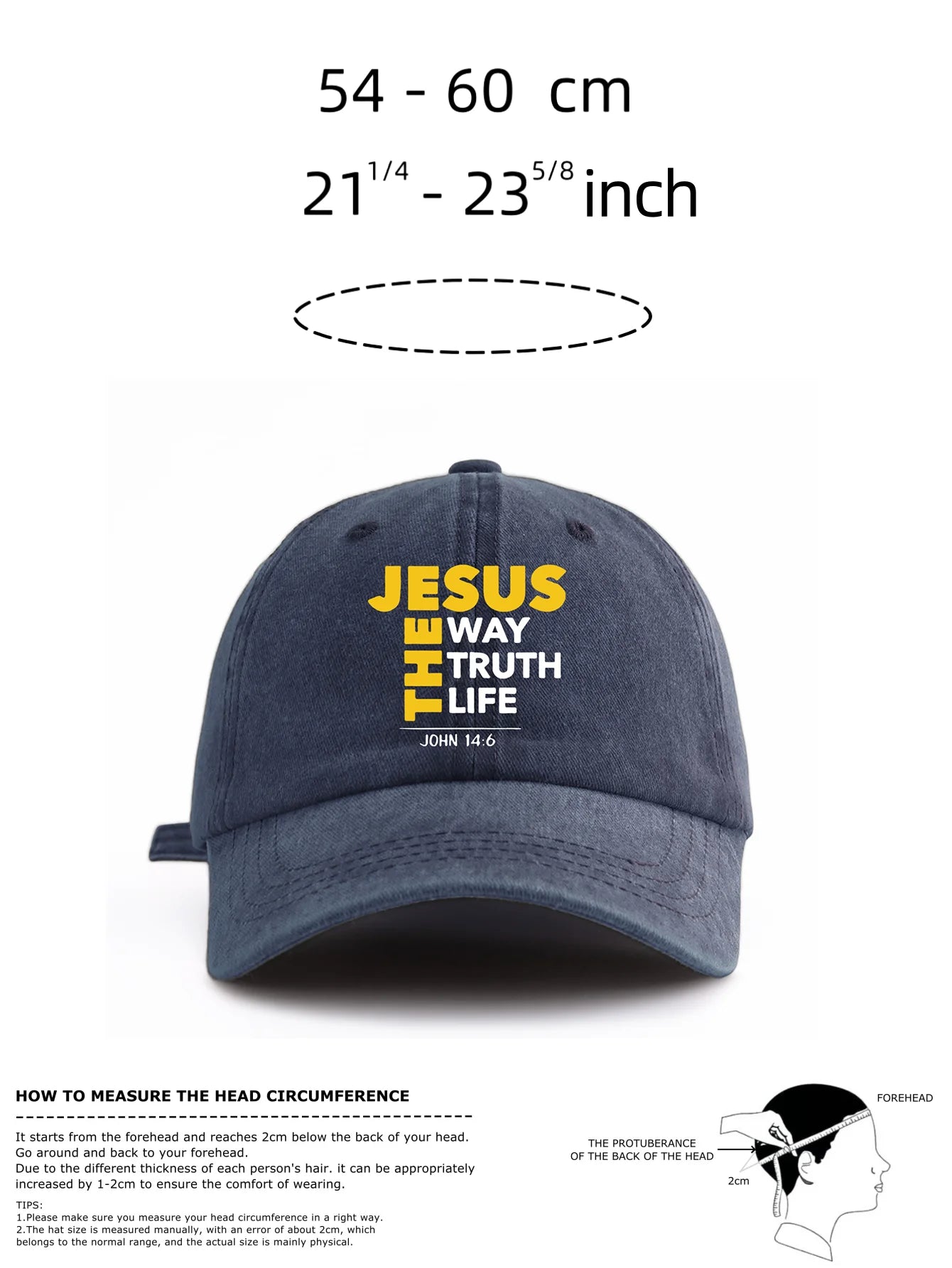 Jesus Cross Print Washed Classic Baseball Cap