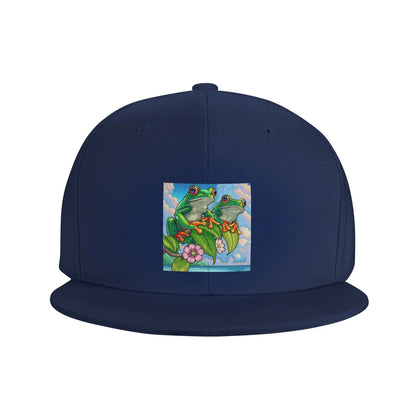 Cartoon Jungle Frogs Pattern Breathable Snapback Cap