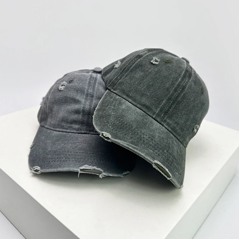Broken Style Solid Vintage Baseball Cap