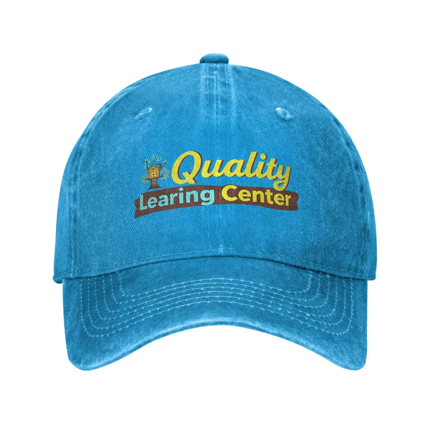 Quality Learning Center Distressed Denim Retro Baseball Cap