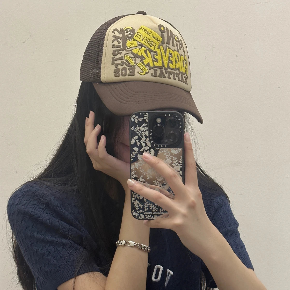 American Graffiti Letter Colorblock Trucker Baseball Cap