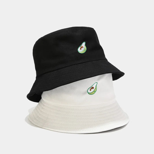 Cartoon Fruit Embroidered Cotton Bucket Hat