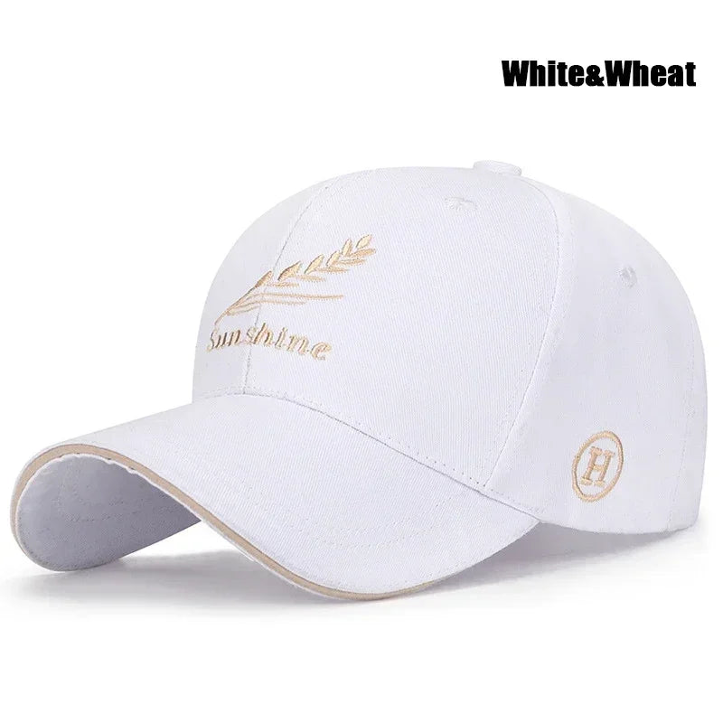 Feather Wheat Ear Embroidery Baseball Cap