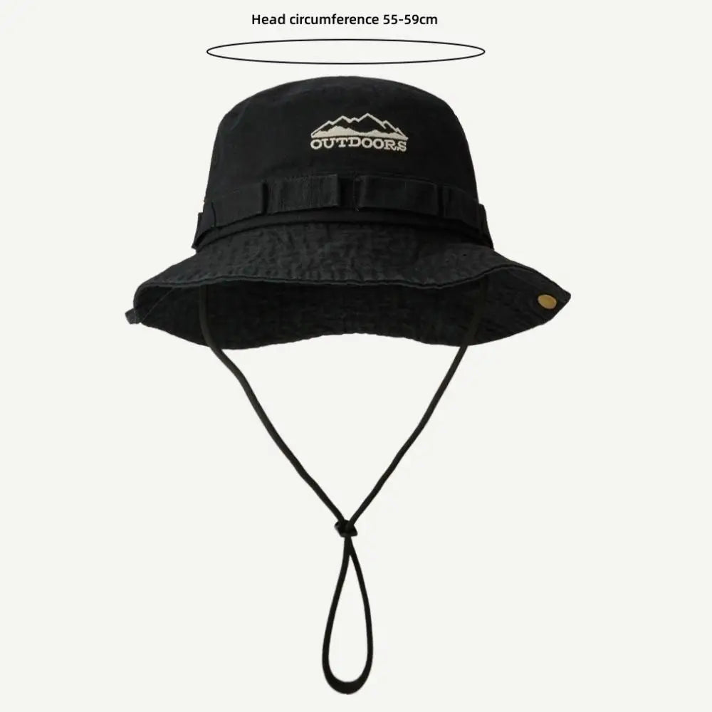 Fashion Mountain Embroidery Sun Protection Bucket Hat