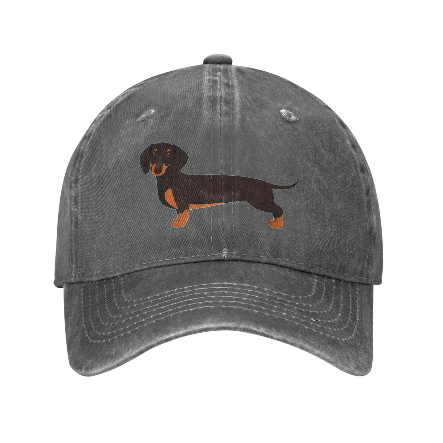 Dachshund Pattern Art Denim Adjustable Baseball Cap