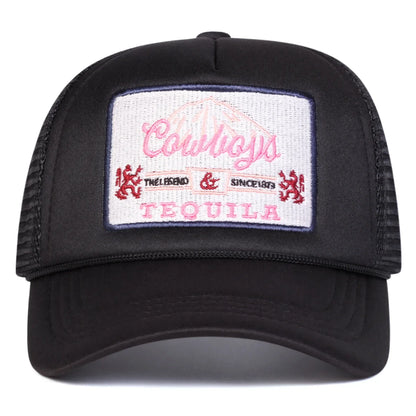 Unisex Tequila Letter Embroidery Mesh Baseball Cap