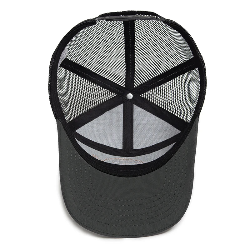 Shark Leather Trucker Mesh Baseball Cap