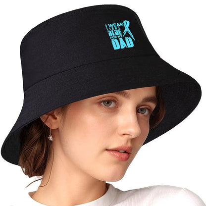 Light Blue Ribbon Support For Dad Bucket Hat
