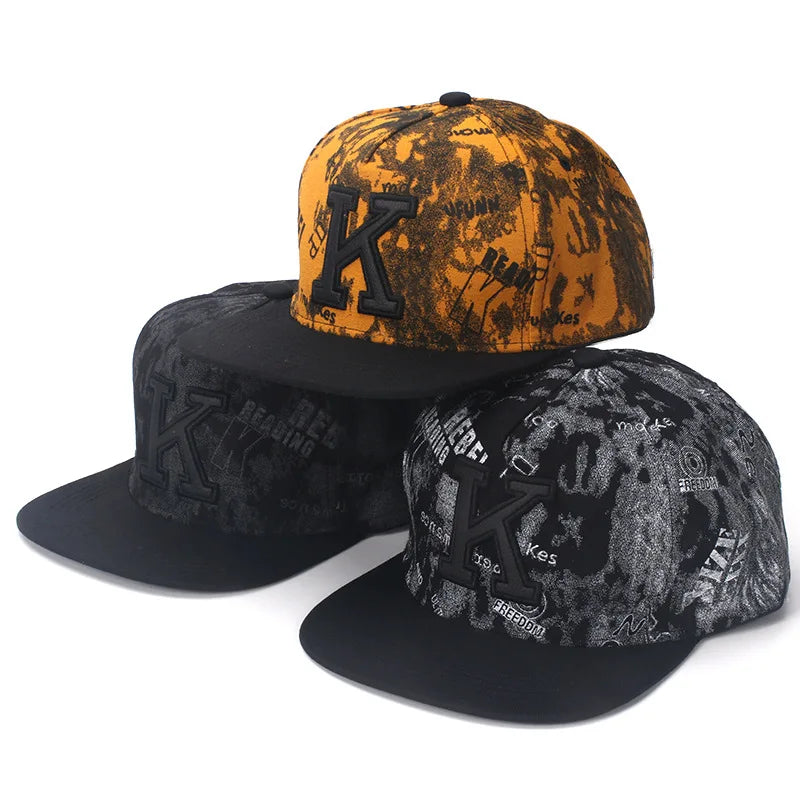 K Letter Hip Hop Snapback Cap
