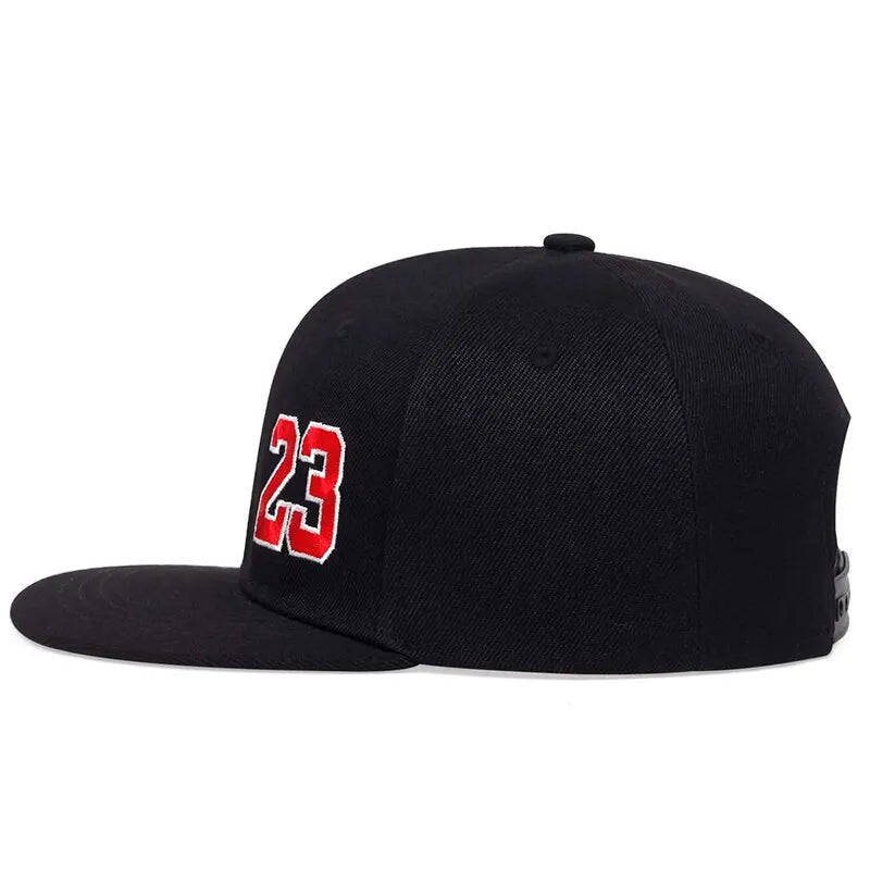 23 Number Letter Embroidery Hip Hop Snapback Cap