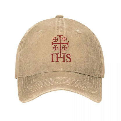 Vintage Jerusalem Cross IHS Orthodox Baseball Cap