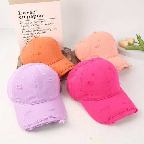 Washed Cotton Retro Distressed Baseball Cap