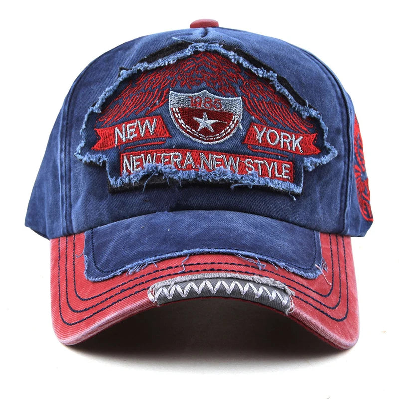 Unisex Washed Cotton Letter Adjustable Baseball Cap