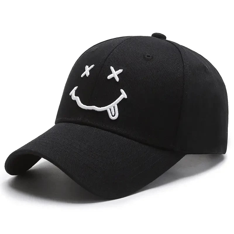 Smile Face Cotton Snapback Cap