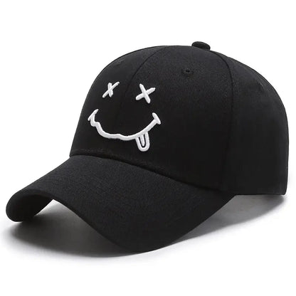 Smile Face Cotton Snapback Cap