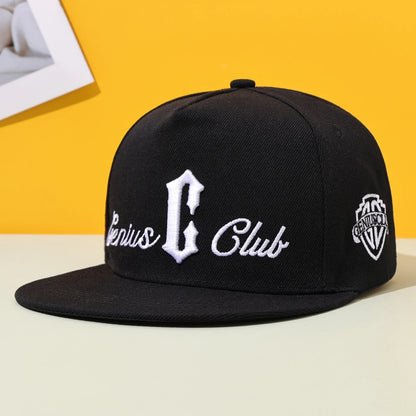 Flat Brim Street Embroidered Snapback Cap