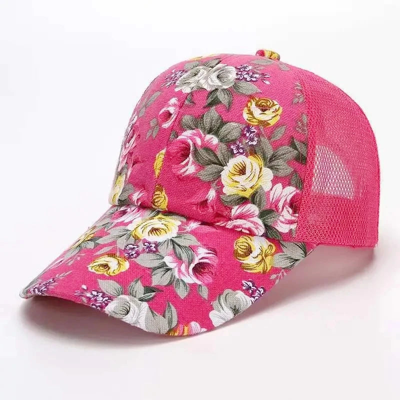 Women’s Floral Print Trucker Baseball Cap