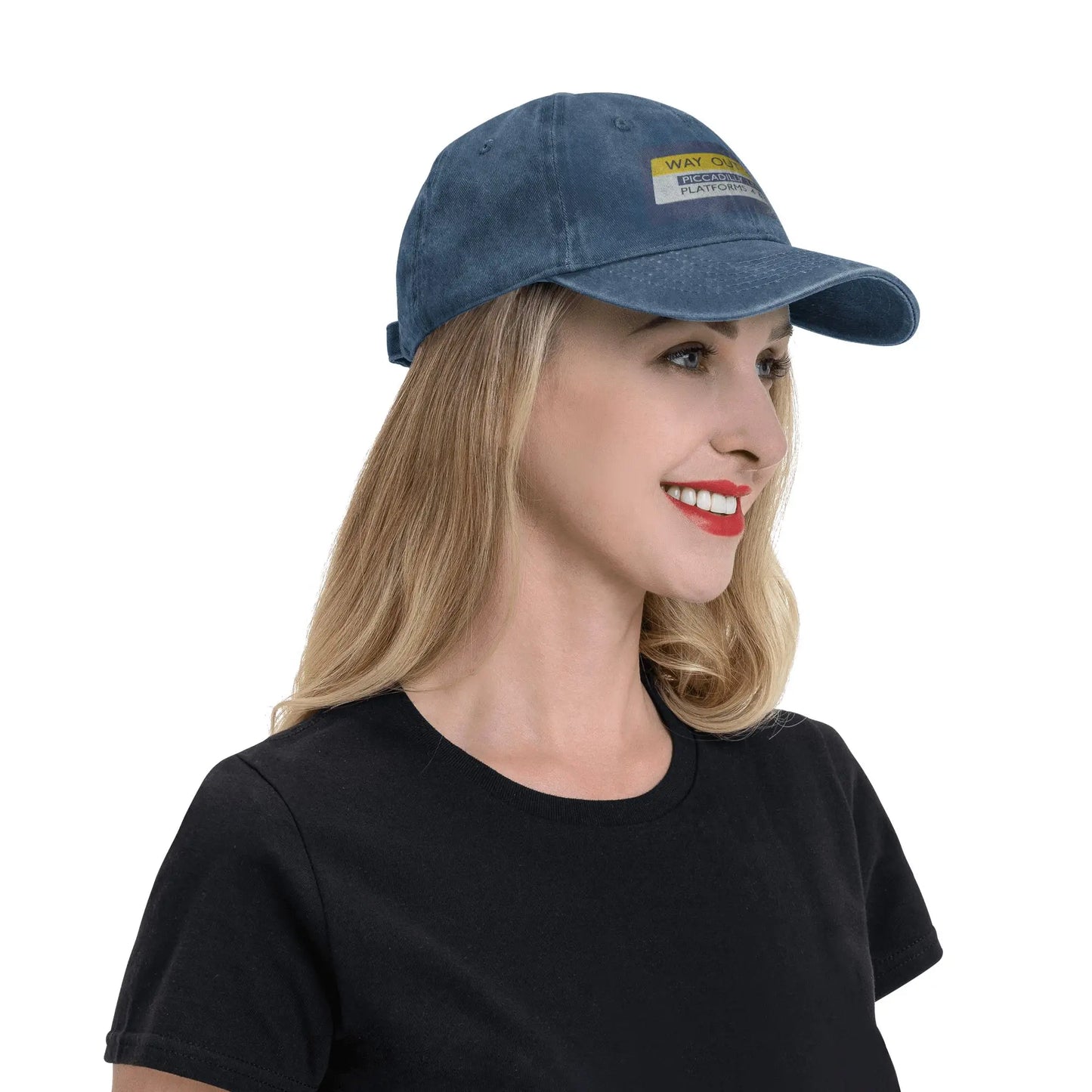 London Underground Way Out Denim Baseball Cap