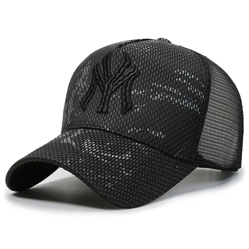 Korean Letter Breathable Mesh Duckbill Baseball Cap