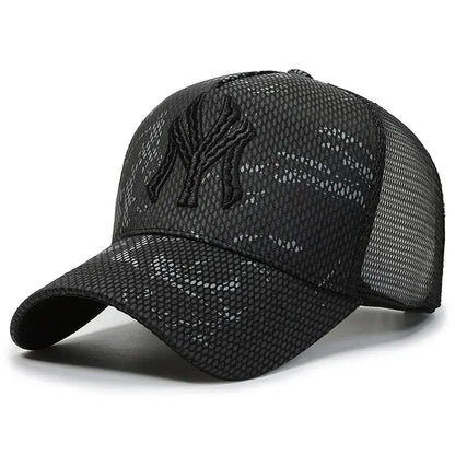 Korean Letter Breathable Mesh Duckbill Baseball Cap