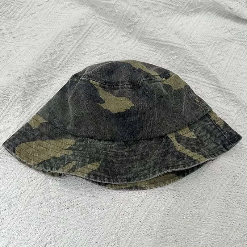 Washed Cotton Camouflage Outdoor Fisherman Bucket Hat