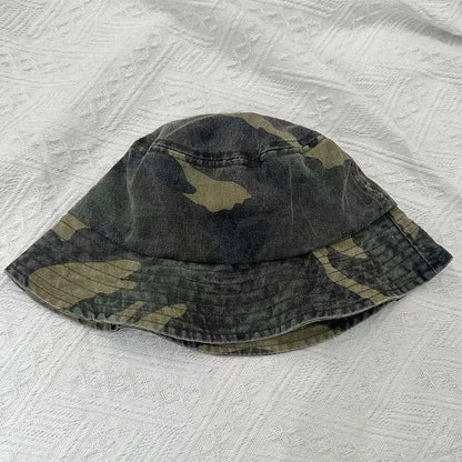 Washed Cotton Camouflage Outdoor Fisherman Bucket Hat
