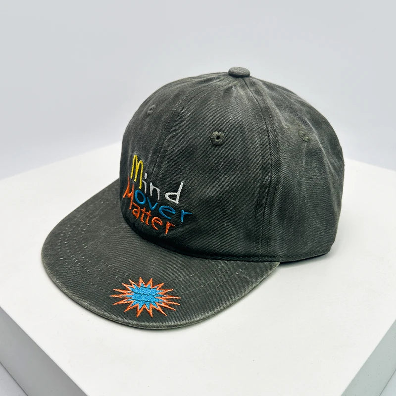 Retro Colored Letter Embroidery Hip Hop Snapback Cap