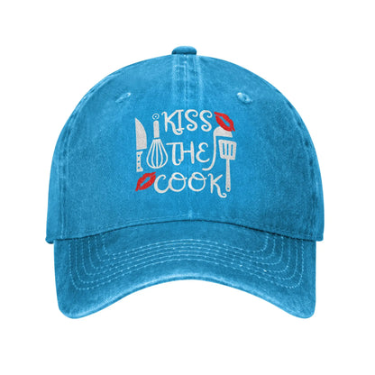 Kiss The Cook Funny Quote Cotton Baseball Cap