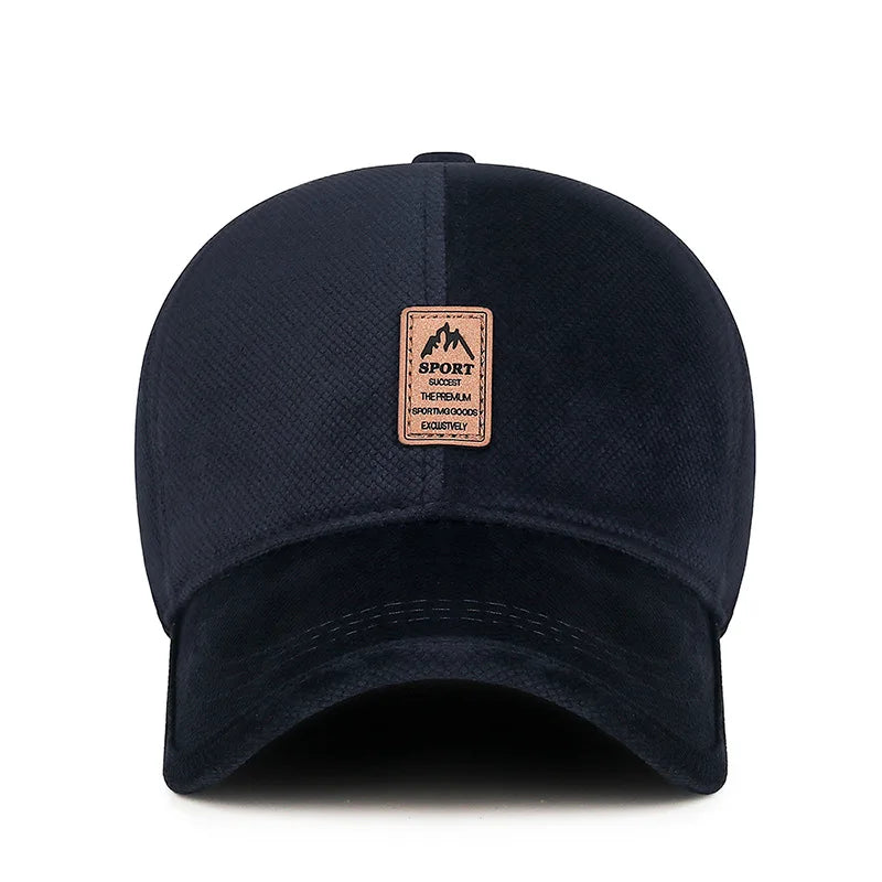 Autumn Winter Fleece-Lined Cotton Baseball Cap