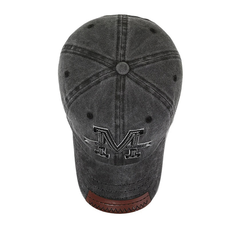 Vintage M Letter Embroidered Baseball Cap