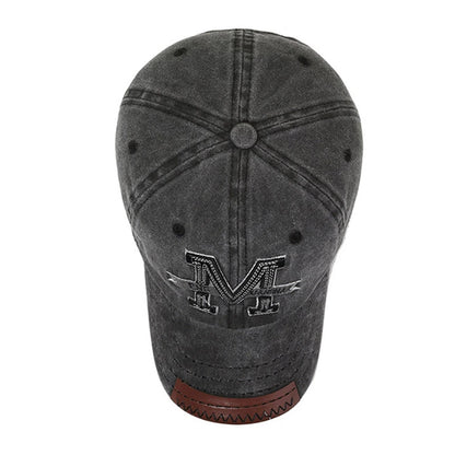 Vintage M Letter Embroidered Baseball Cap