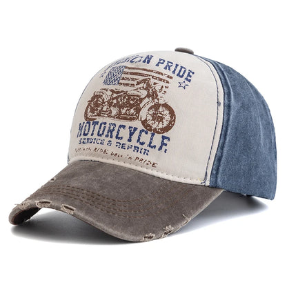 Motorcycle Print Hip Hop Snapback Cap