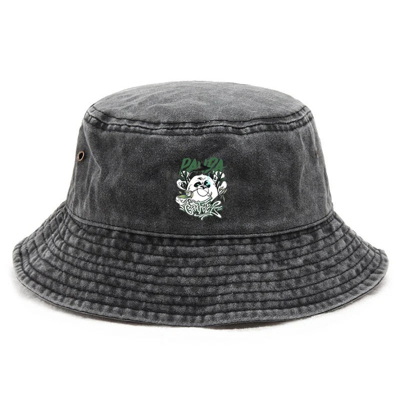 Unisex Graffiti Panda Vintage Bucket Hat