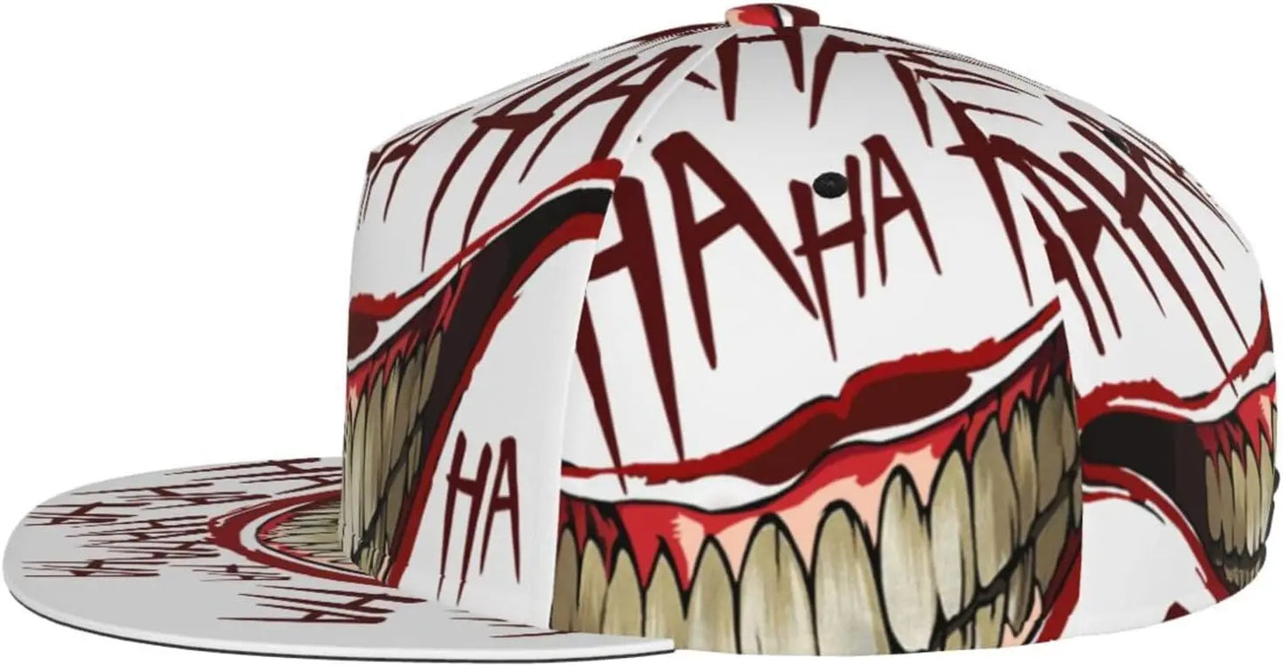 Funny Hahaha 3D Print Flat Bill Snapback Cap