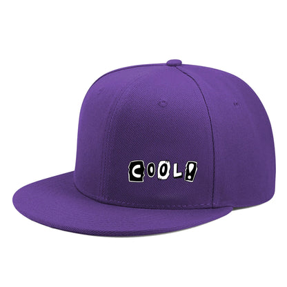 English Print Korean Hip Hop Flat Brim Baseball Hat