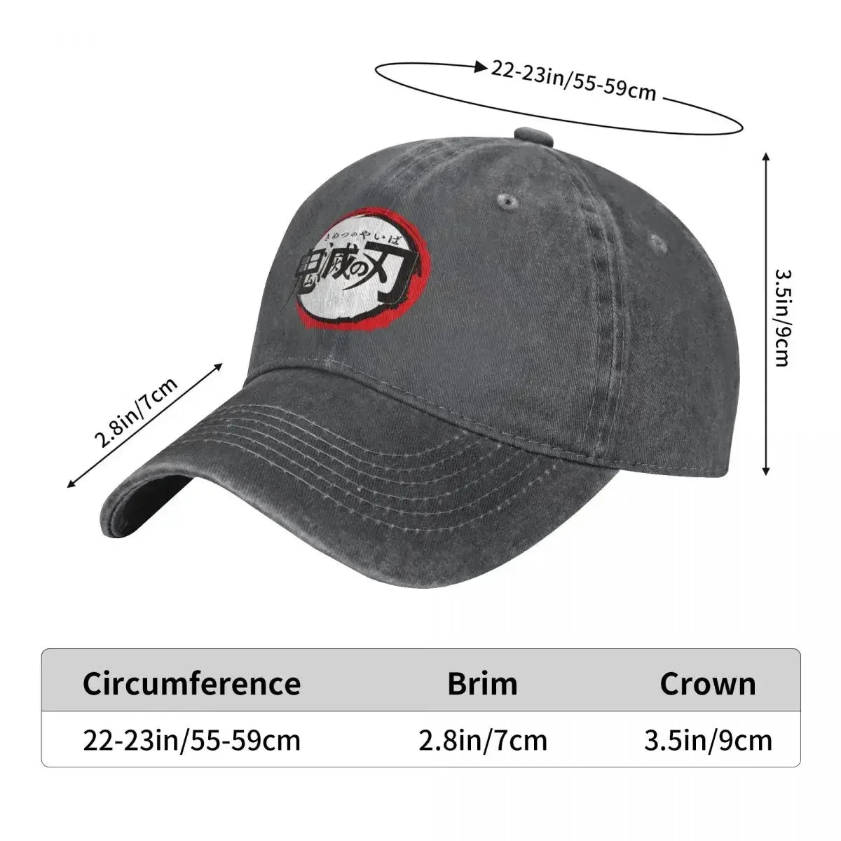Demon Slayer Distressed Washed Baseball Cap