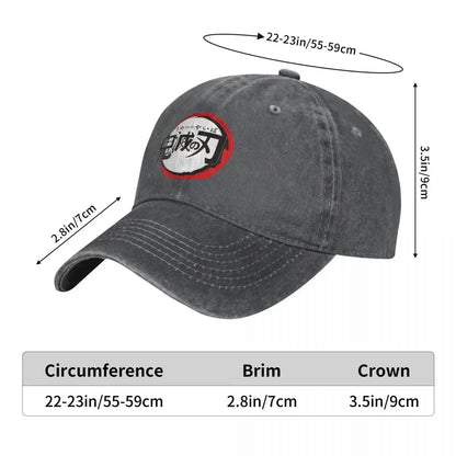 Demon Slayer Distressed Washed Baseball Cap