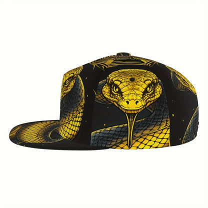 Retro Golden Snake Flat Brim Baseball Cap