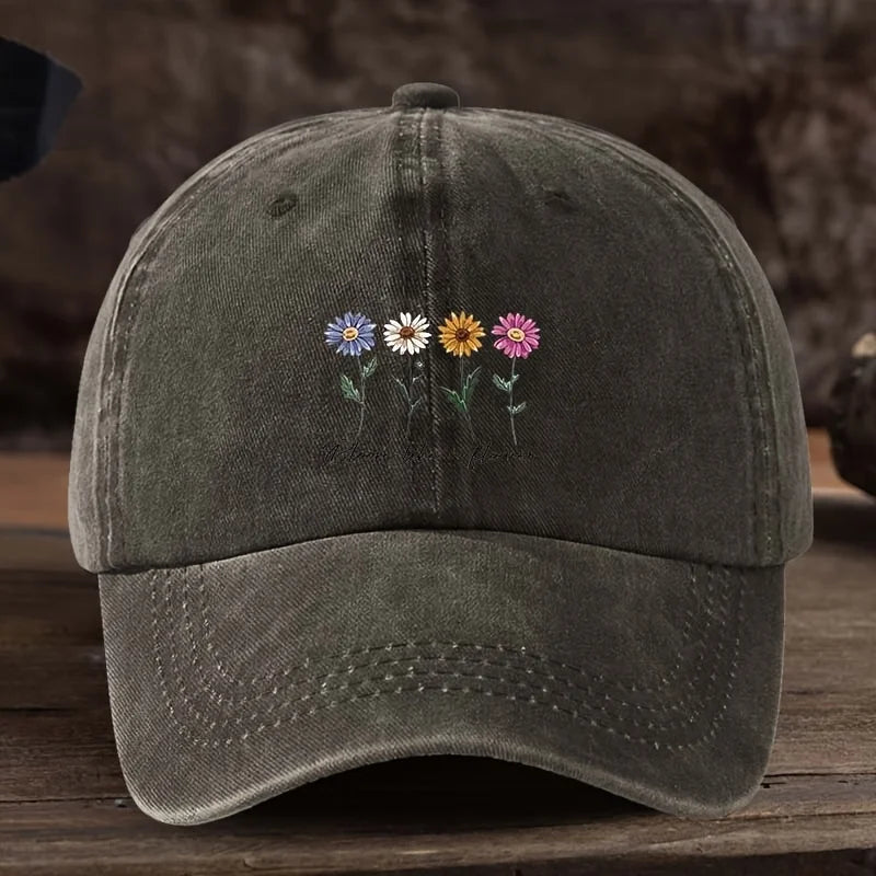 Unisex Floral Print Duckbill Baseball Cap