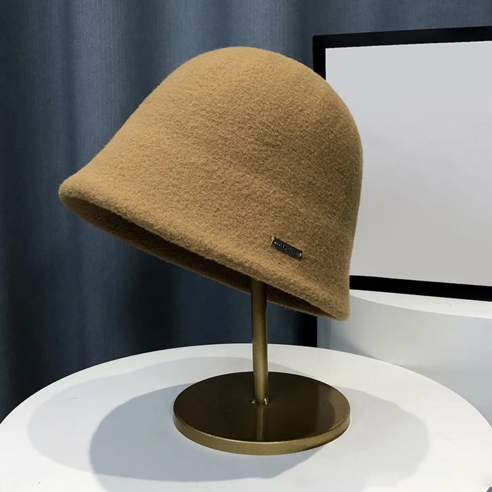Retro Plush Woolen Warm Bucket Hat