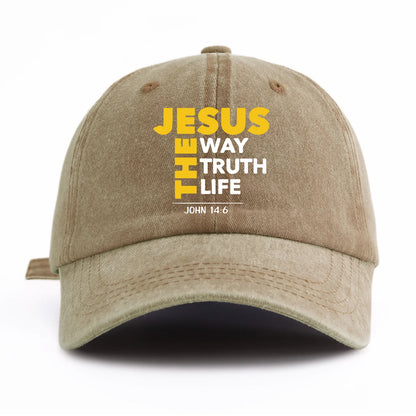 Jesus Cross Print Washed Classic Baseball Cap