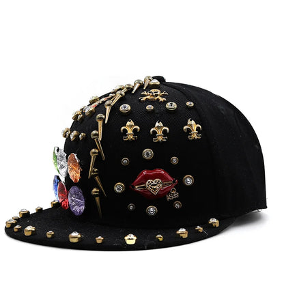 Luxury Rivet Punk Snapback Cap