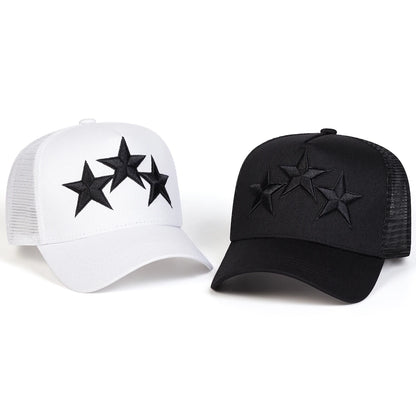 Unisex Pentagram Embroidery Baseball Net Caps