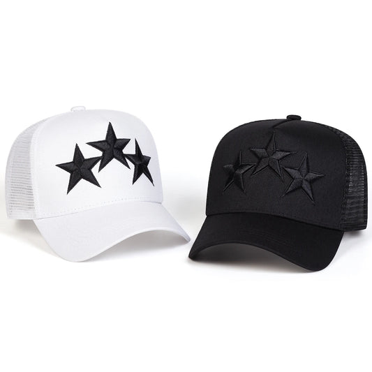 Unisex Pentagram Embroidery Baseball Net Caps